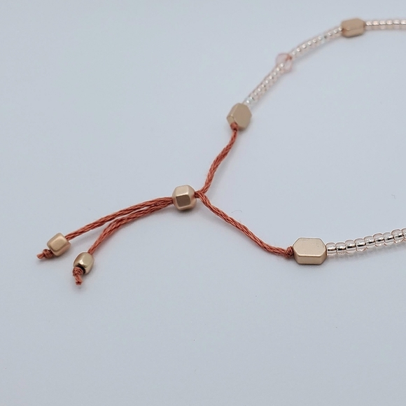 Pink and Rose Gold Beaded Friendship Bracelet - Picture 7 of 7